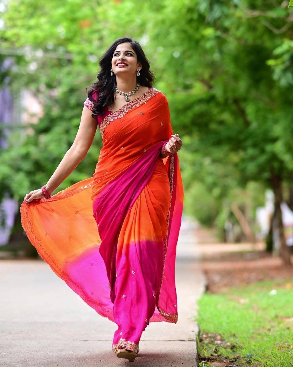One Day Offer Sale - Dual tone saree💥