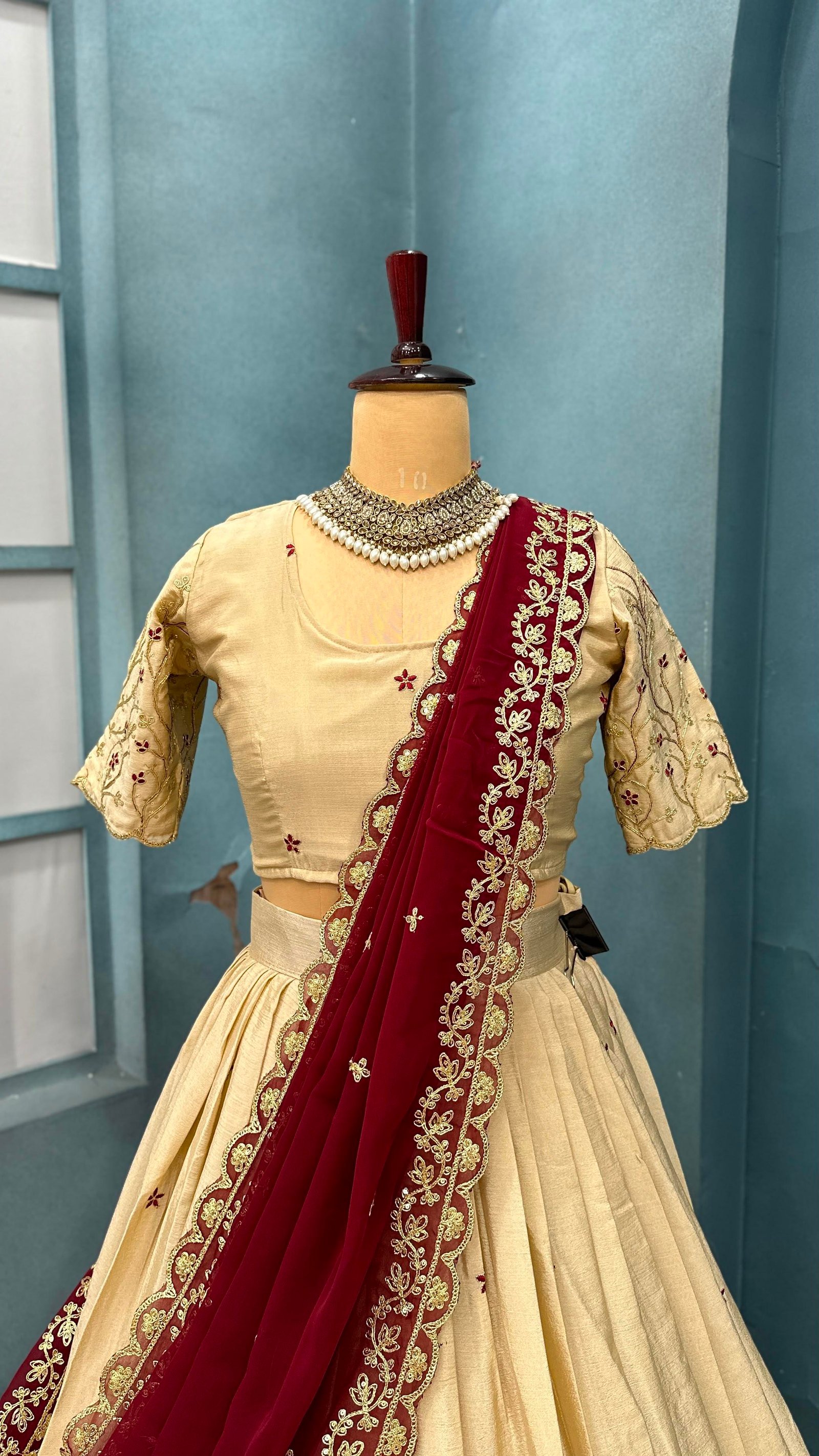 Onam special Creamy white Lehengas