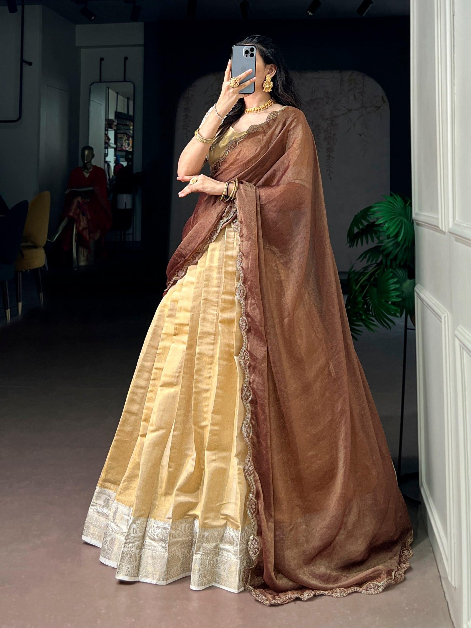 Kanchipuram Silk Zari Weaving Lehenga Choli