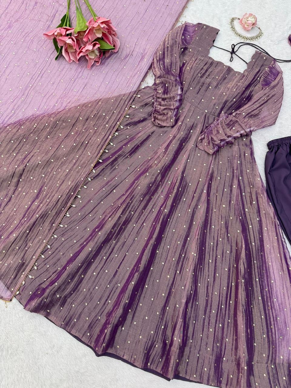 Purple Dream 💜Anarkali Bottom with Dupatta