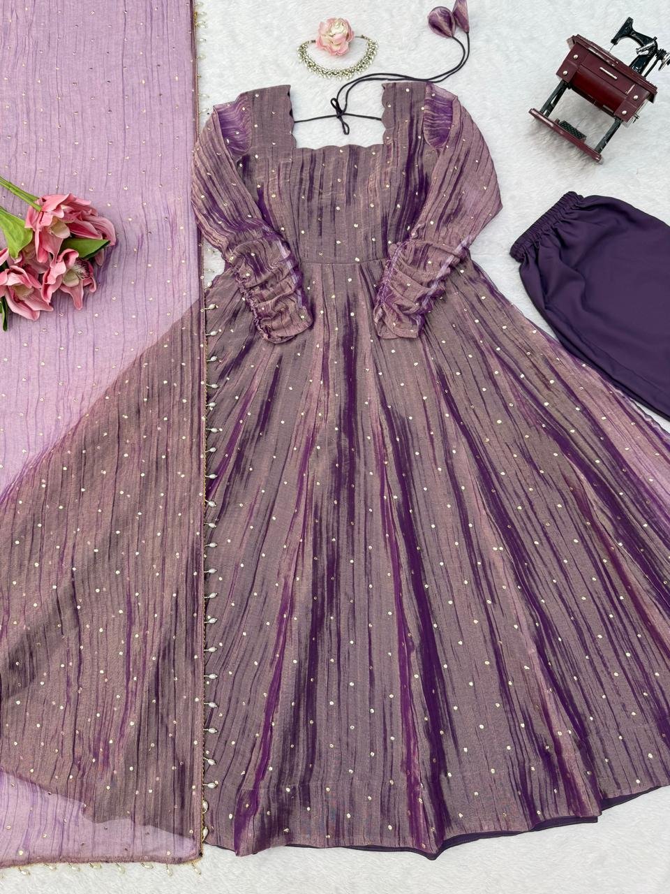 Purple Dream 💜Anarkali Bottom with Dupatta