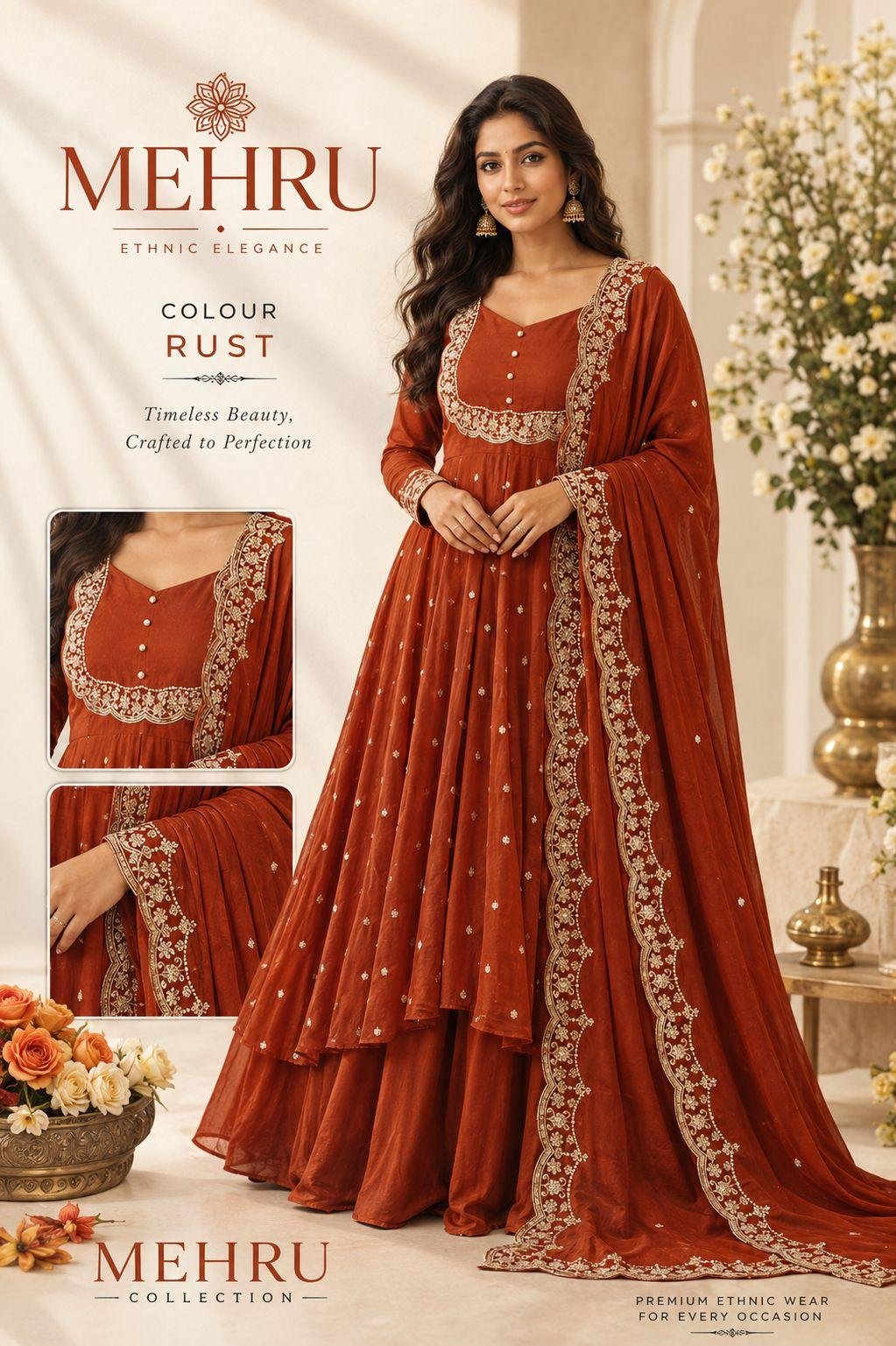 Vichitra Silk Cape Top With Skirt & Dupatta | Premium Wedding & Party Wear Ensemble